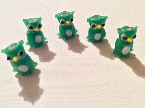Kleine eulen lampwork - -,
