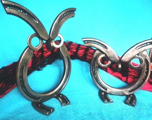 Hufeisen eule uhu figur metall - eule,