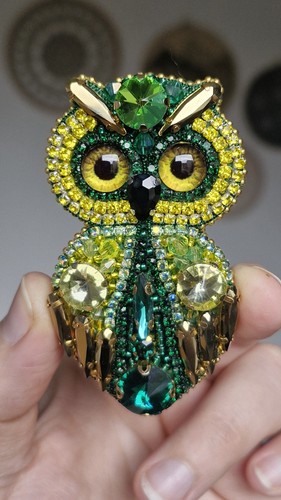 Eule perlenbrosche - eule, 🦉