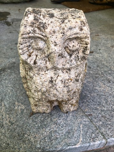 Eule statue granit stein - eule,