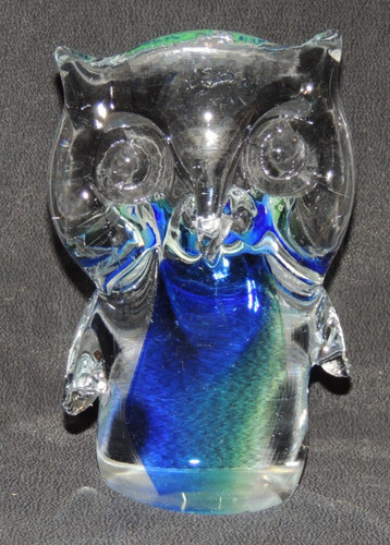 Glaseule handarbeit blau grün - handarbeit, blau/grün