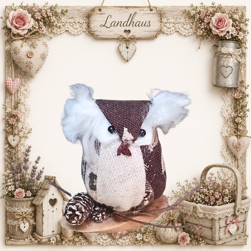 Landhaus eule handarbeit - ♥,