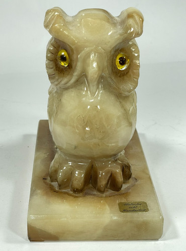 Alabaster eule figur auf - alabaster,