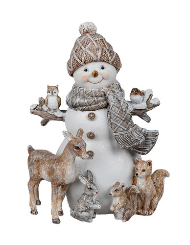 Deko schneemann figur vogel - schneemann,