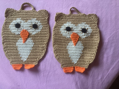 Topflappen handarbeit eule - topflappen, handarbeit,